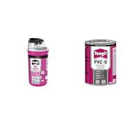 Bundle Tangit Uni-Lock, Filo sigillante per tubature in metallo e plastica, 1x80m & Tangit PVC-U Adesivo Speciale, Latta di Colla per Assemblare Tubi, 1 Latta da 1kg
