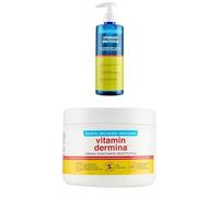 Bundle VITAMINDERMINA Gel Detergente Lenitivo 500 ml + Crema Idratante Restitutiva 400 ml - Per Pelli Secche, Molto Secche, Sensibili e a Tendenza Atopica - Idratante, Lenitivo e Antiprurito