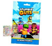 Bundle with Stumble Guys 3D - Personaggi da collezione serie 5, cromati, a scelta + esclusivo biglietto di compleanno (1 sacchetto)