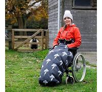 BundleBean - Fodera in pile per sedia a rotelle (argento fulmine) - Taglia adulto 100% impermeabile copertura antipioggia per utenti su sedia a rotelle, misura universale per sedie a rotelle manuali e