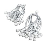 Bungee Ball,Elastici Fissaggio,30 Pezzi Elastici Sfera Bianco Loop Expander,Cordoncino Elastico con Palline Fascette Kit Lssaggio Fissaggio di Tende,Banner Elastici Universali