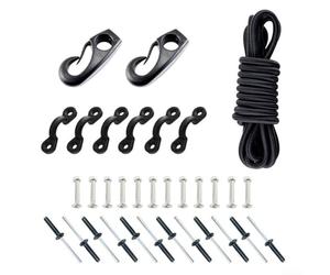 Bungee Rigging Essentials Set include una corda elastica da 2 5 m insieme ai fissaggi necessari come viti e rivetti