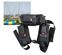 Bungee Trampolino Imbracatura per Bambini Adulti, Accessori Trampolino Fibbia Salto Tre Ganci Fibbia Cintura di Sicurezza Imbracatura di Sicurezza,S,Nero
