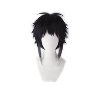 Bungo Bungo Stray Dogs Ryunosuke Akutagawa Short Black With White Heat Resistant Hair Cosplay Costume Wigs + Wig Cap