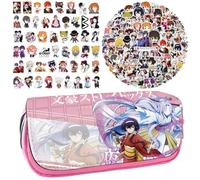 Bungo Stray Dogs Anime Stampato Astuccio Studente Cancelleria Borsa Grande Capacità Doppio Strato Astuccio Gratis 100 pz Anime Adesivi Graffiti Impermeabile, Tipo 4, Classico