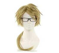 Bungo Stray Dogs Doppo Kunikida Wig Light Brown Short Straight Heat Resistant Synthetic Hair Cosplay Wigs +Wig Cap (no glassess)