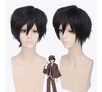Bungo Stray Dogs Edogawa Ranpo Parrucca Cosplay Parrucca Gioco Anime 30 Cm Breve Capelli Sintetici Neri Per Costume Festa Di Halloween