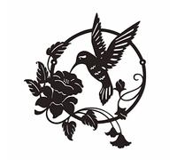 BUNJOOL Targa in metallo moderna da parete, albero della vita, ghirlande, colibrì, ciondoli in metallo moderno, opere d'arte decorative in ferro, che rappresentano il respiro della libertà.