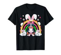 Bunnies, cestino per uova di Pasqua, motivo: pastore australiano, motivo: Rainbow Lover Maglietta