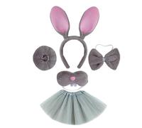 Bunnies - Costume con orecchie di coniglio, fasce per bowtie tutus, guanto, coda di muso, per bambini, Halloween, cosplay, feste, Halloween, cosplay