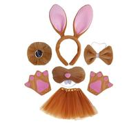 Bunnies - Costume con orecchie di coniglio, fasce per bowtie tutus, guanto, coda di muso, per bambini, Halloween, cosplay, feste, Halloween, cosplay
