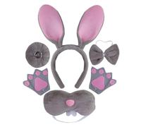Bunnies - Costume con orecchie di coniglio, fasce per bowtie tutus, guanto, coda di muso, per bambini, Halloween, cosplay, feste, Halloween, cosplay