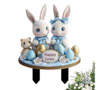 Bunnies Eggs Easter Yard Stake, Pasqua Bunny Garden PASE 2D a coniglietto