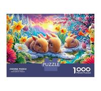 Bunnies Resting by A Snowy Stream Puzzle Da 1000 Pezzi Lucky Rabbit Perfetto Regalo Di Compleanno Per Bambini E Adulti 52x38cm/1000pcs