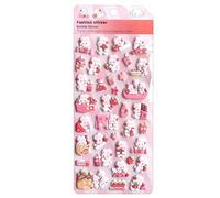 Bunny 3D Stickers, Self Adhesive Rabbit Decals, Cartoon Decorative Stickers for Scrapbook, Journals, Planner, Laptop, Phone Cases, Bottles, Art Projects, Teens Girls Craft, 9.1 Inches