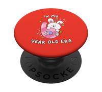 Bunny 6th Birthday In My 6 Year Old Era Carino Divertente Animale PopSockets PopGrip Adesivo