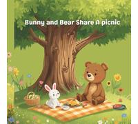 Bunny and Bear Share A Picnic: A coloring book for kids