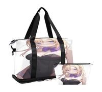 Bunny Anime Sexy Overnight Carry On Tote e Bagaglio con Tasca Bagnata Cinghia Regolabile Palestra Sport Trasporto per Viaggio 2 Pz Set per uomini donne