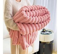 Bunny Blanket for Women, Plush Furry Couch Throw Blanket, Fluffy Warm Plush Thick Bubble Blankets for Bed Sofa Living Room, Soft Cozy Furry Blankets (rosa, 150 x 200 cm)