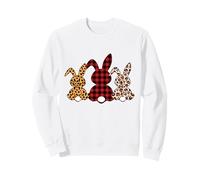 Bunny Buffalo Leopard Plaid Happy Easter Day 2026 Uomo Donna Felpa