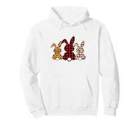 Bunny Buffalo Leopard Plaid Happy Easter Day 2026 Uomo Donna Felpa con Cappuccio