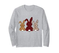 Bunny Buffalo Leopard Plaid Happy Easter Day 2026 Uomo Donna Maglia a Manica