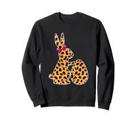 Bunny Buffalo Leopard Plaid Print Happy Easter Day Uomo Donna Felpa
