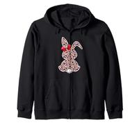 Bunny Buffalo Leopard Plaid Print Happy Easter Day Uomo Donna Felpa con Cappuccio