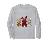 Bunny Buffalo Leopard Plaid Print Happy Easter Day Uomo Donna Maglia a Manica