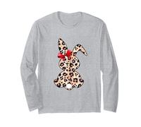 Bunny Buffalo Leopard Plaid Print Happy Easter Day Uomo Donna Maglia a Manica