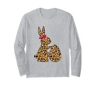 Bunny Buffalo Leopard Plaid Stampa Happy Easter Bunny Egg Maglia a Manica