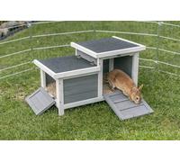 Bunny Business Duo-Hide House - Casetta per conigli e porcellini d'India, colore: Grigio