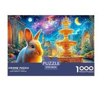 Bunny by Golden Fountain in Starry Night Puzzle Da 1000 Pezzi Cute Rabbit Ideale Per Il Piacere Familiare, Adulti E Bambini 38x26cm/1000pcs
