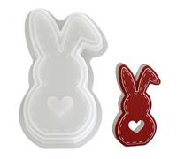 Bunny Candle Mold - Hollow Heart Resin Casting Art, 5.12x3.15x0.63 inches Concrete Decoration Mold, Handmade Decorative Displays, Craft Projects for Table Centerpiece Dinner Wedding Party Home Room