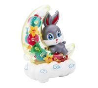 Bunny Car Toy, Cute Light-Up Music, 8.07x4.25x6.46 Inches, Effortless Maneuverability, Automatic Driving Transparent Toys, Portable Fun for Home and Playtime