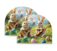 Bunny Carino Chitarra Pasqua Acrilico Oro Portatovaglioli per Picnic Bar Rustico autoportante Porta asciugamani di carta controsoffitto Decorazione per la casa