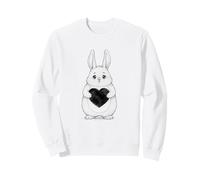 Bunny Chubby Holding a Heart San Valentino Felpa