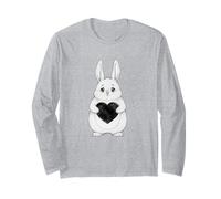 Bunny Chubby Holding a Heart San Valentino Maglia a Manica