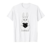 Bunny Chubby Holding a Heart San Valentino Maglietta