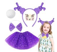 Bunny Costume Set - Adorabile Abito Da Cosplay Colorato, Kit Di Gioco Di Ruolo Da Festa | Accessori Divertenti Per Le Celebrazioni Per La Raccolta Del Compleanno Di Halloween Di Pasqua Ragazze