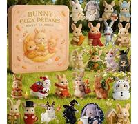 Bunny CozyDreams Calendario dell'Avvento 2025 | 24 ornamenti in acrilico 2D fatti a mano, conto alla rovescia di Natale, per bambini, bambini, bambini, adolescenti e adulti, amanti dei coniglietti e