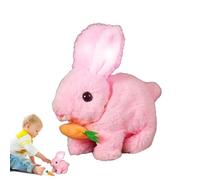 Bunny di Pasqua realistico - Coniglio interattivo, movimenti elettrici | Giocattolo da compagnia peluche attivato dal suono, salto e contrazioni del naso, regalo di compleanno per bambini, animale rea