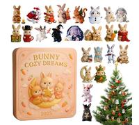 Bunny Dreams, calendario 'avvento 2025, 24 giorni, calendario natalizio per conto alla rovescia con ornamenti 2D in acrilico a forma di conigli in un look diverso, graziose decorazioni da