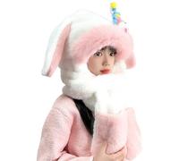 Bunny Ears Cappello Sciarpa, Simpatico Cappello Coniglietto con Orecchie mobili, Berretto Invernale Sciarpa Cappellino - Bellissimo Scaldacollo Protezione Della Testa Set di Guanti Per La Protezione