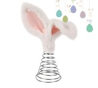 Bunny Ears Tree Topper - Coniglio festivo Decoration | Easters Tree Topper Furry Bunny Ear With Metal Spiral Base Creativo Coniglio Decor For Festive Decoration And Others