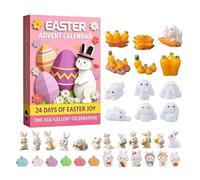Bunny Easter Countdown Calendar - Festive Ornaments | 27x18x3cm Paper Resin Calendar with Springtime Scene, Lightweight 150g Decorative Prop with Type A B C Options, Perfect for Family Adults Teens