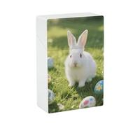 Bunny Eggs - Portasigarette in plastica rigida, con apertura a scatto, sottile, tascabile, per 18-20 sigarette king size, a prova di schiacciamento, riutilizzabile, accessorio per fumare, per uomini e