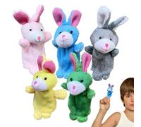 Bunny Finger Puppet Set - Bambole in peluche per e bambini piccoli, set di 5 marionette da, giocattolo interattivo per Playtime Storytelling School, compleanno e scuola materna