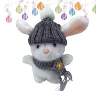 Bunny Hug Cute Easter - Coniglio di Pasqua in peluche, mini coniglietti lavorati a maglia con cappello comodo e biglietto motivazionale, piccola decorazione pasquale e regalo di supporto emotivo per