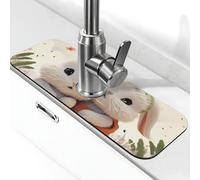 Bunny Hug Tappetino per rubinetto per lavello da cucina Super Assorbente Rubinetto Pad Splash Catcher Diatomite ad asciugatura rapida Pietra Rubinetto Maniglia Drip Catcher Vassoio Tappetino per il